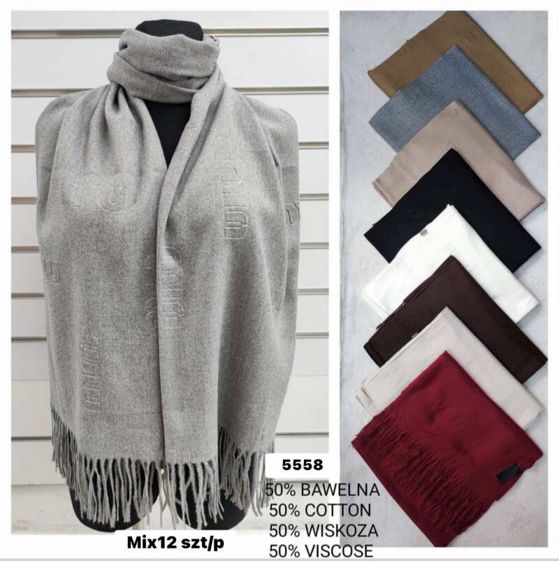 Szaliki damskie Roz Standard Mix kolor Paczka 12 szt 